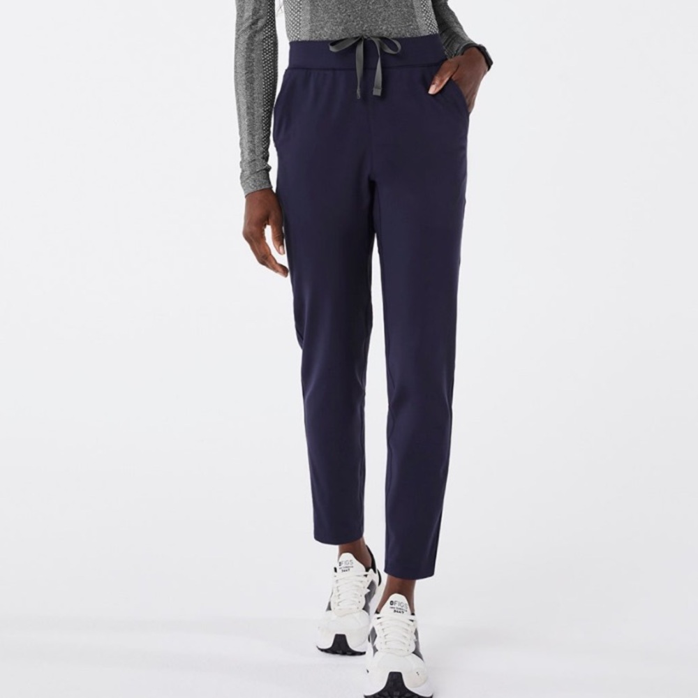 Figs High Waisted ContourKnit Navy Scrub Pants